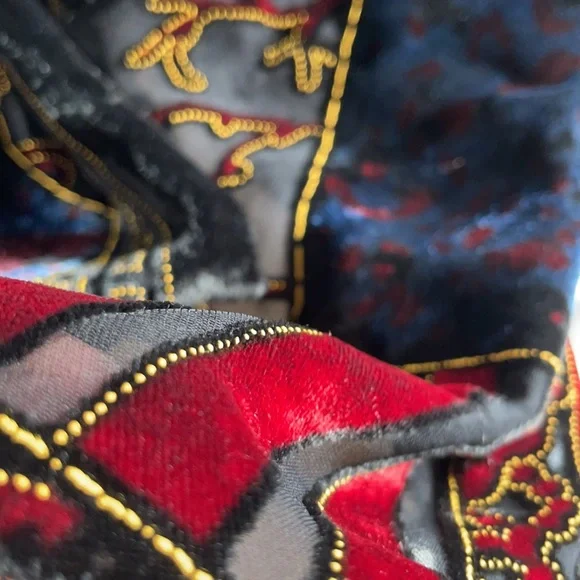 Oscar de la Renta Vintage Royal Velvet Cut Out Mesh Art Long Rectangle Scarf - Picture 11 of 16